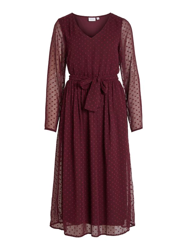 VILA VILA Рокля 'Edee'  бордо / бяло