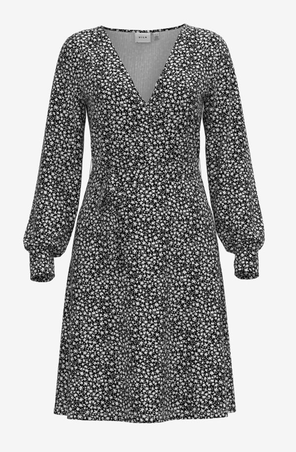 VILA VILA Рокля 'Floni'  черно / бяло