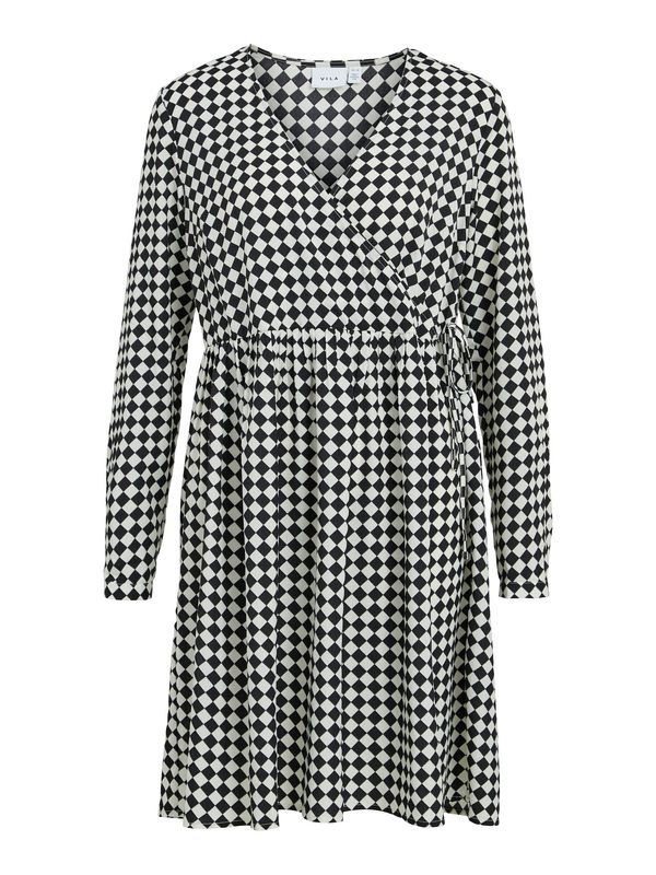 VILA VILA Рокля 'HIGH CHECKS'  черно / бяло