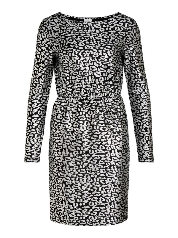 VILA VILA Рокля 'JINNA'  черно / сребърно