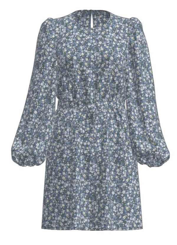 VILA VILA Рокля 'Lauren'  тъмносиньо / сиво / бяло