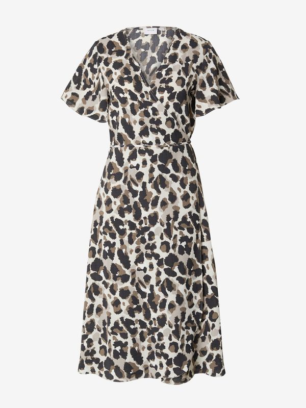 VILA VILA Рокля 'LOVIE'  бежово / кафяво / черно