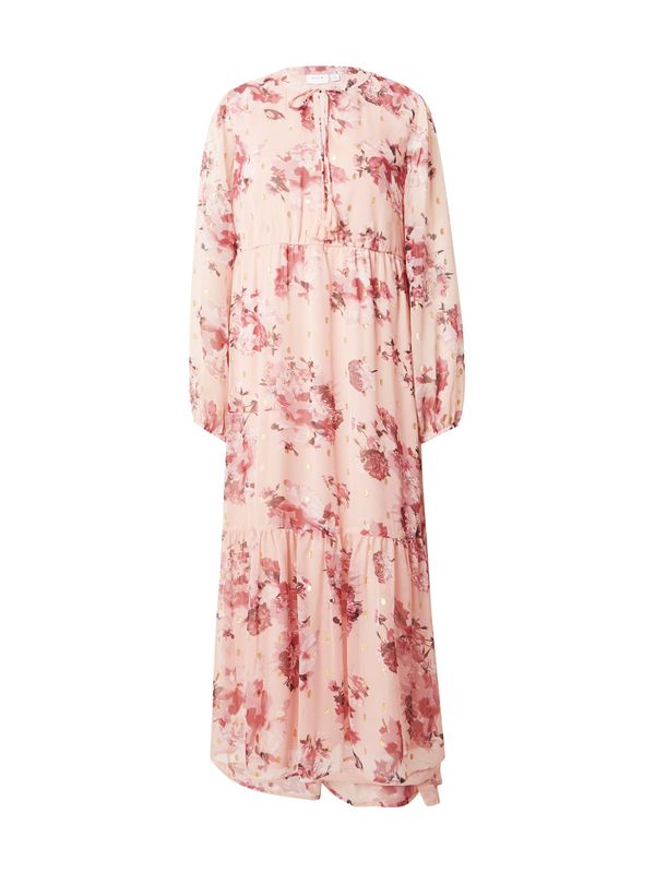 VILA VILA Рокля 'MADIA'  злато / пепел от рози / пастелно червено / естествено бяло