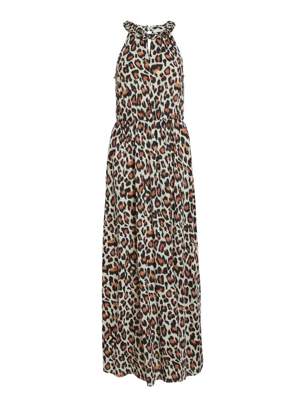 VILA VILA Рокля 'Mesa'  кремаво / кафяво / черно