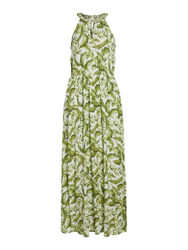 VILA VILA Рокля 'Mesa'  маслина / тъмнозелено / бяло