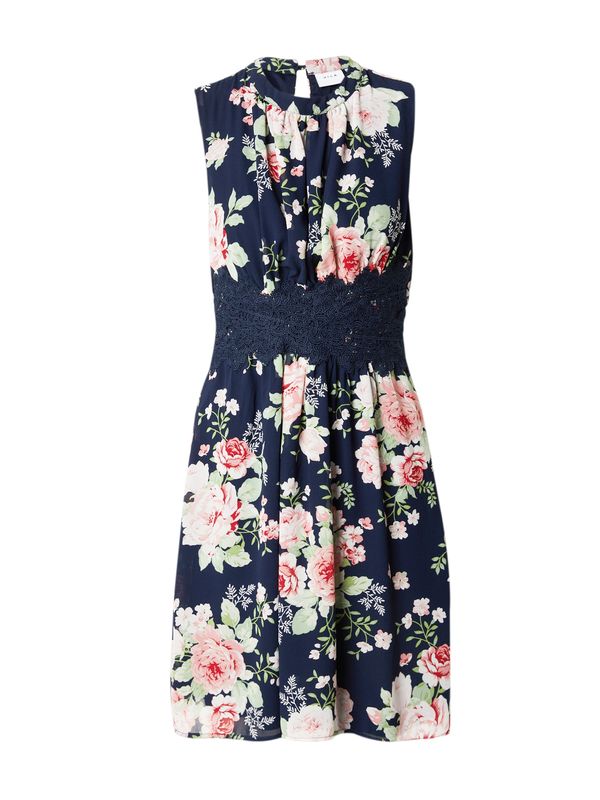 VILA VILA Рокля 'MILINA'  нейви синьо / зелено / розе / бяло