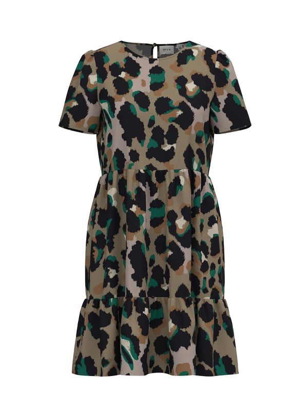 VILA VILA Рокля 'Paya'  кафяво / светлокафяво / зелено / черно