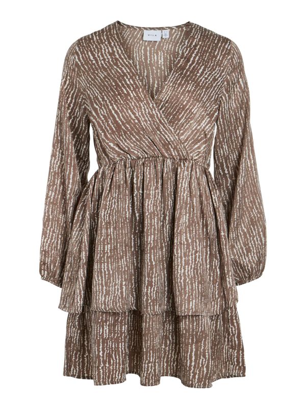 VILA VILA Рокля 'SALLY FIA'  кремаво / кафяво