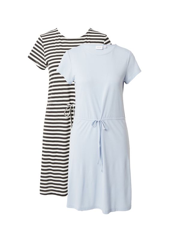 VILA VILA Рокля  светлосиньо / черно / бяло