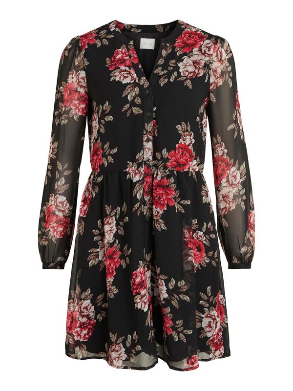 VILA VILA Рокля тип риза 'Amione'  каки / пепел от рози / огнено червено / черно / бяло