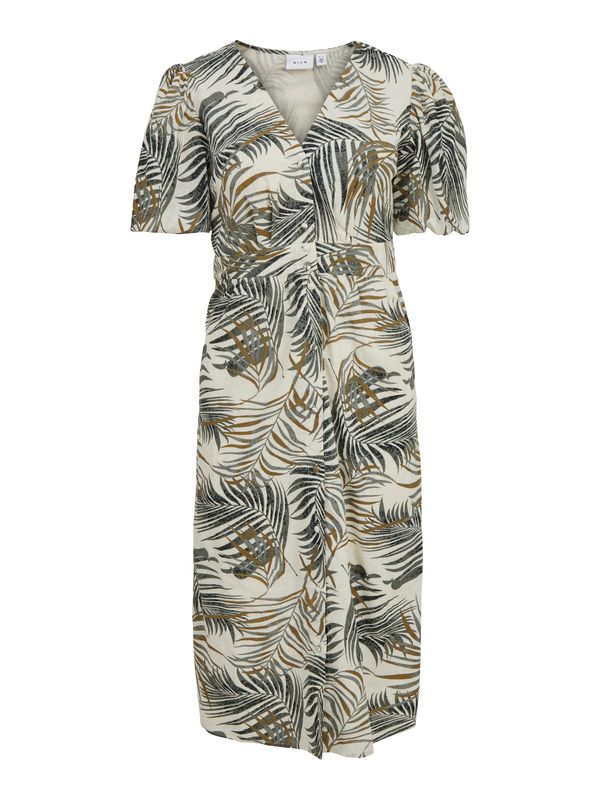 VILA VILA Рокля тип риза 'DELILAH'  бронз / сиво / бяло