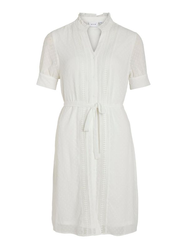VILA VILA Рокля тип риза 'DOBBY'  естествено бяло