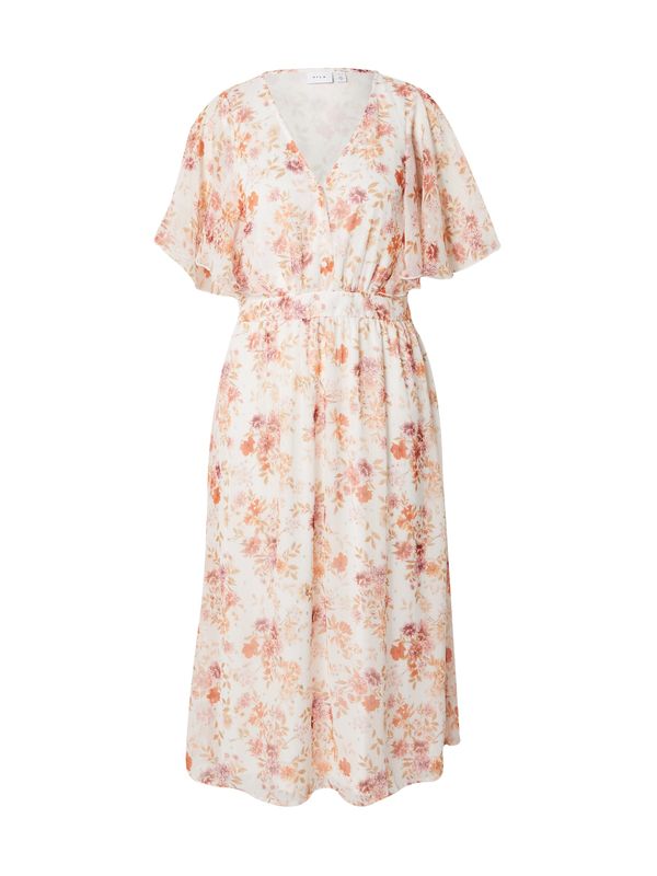 VILA VILA Рокля тип риза 'FALIA'  бежово / маслина / оранжево / питая