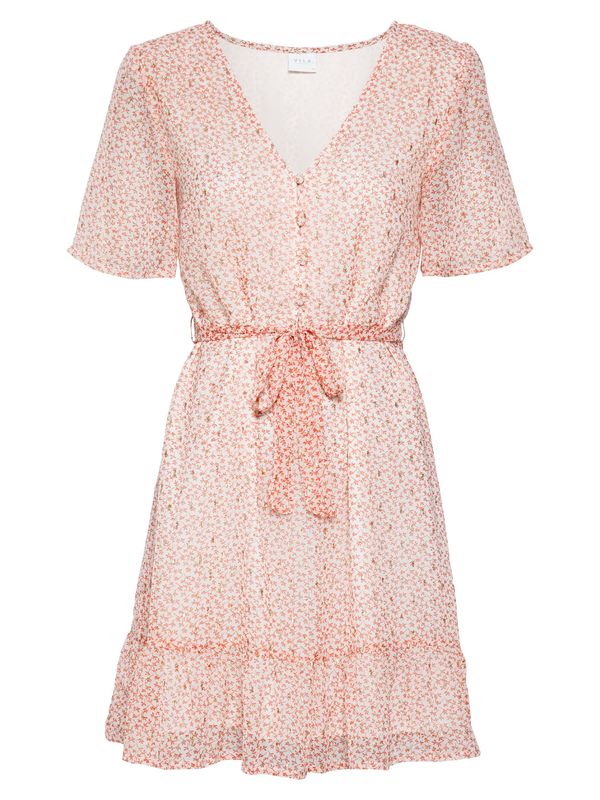 VILA VILA Рокля тип риза 'Falia'  кремаво / светлочервено