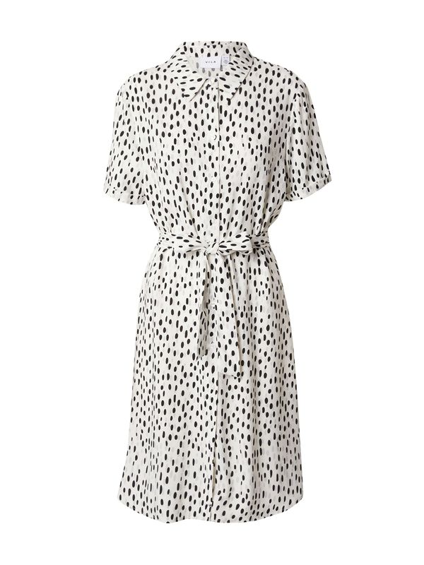 VILA VILA Рокля тип риза 'PAYA'  кремаво / черно