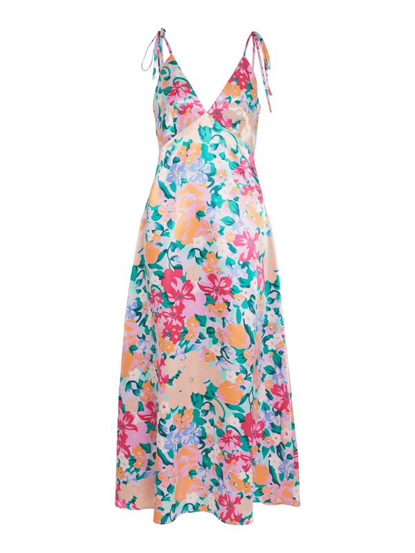 VILA VILA Рокля 'Ximena'  нефритено зелено / праскова / розово / бледорозово