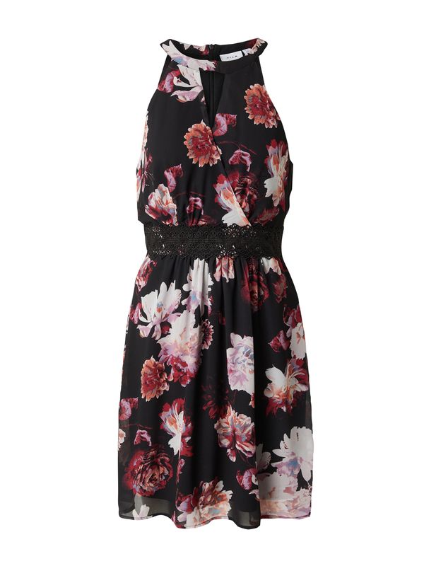 VILA VILA Рокля за коктейл 'MILINA'  лилав / корал / черно / мръсно бяло