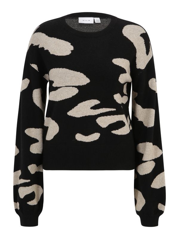 Vila Tall Vila Tall Пуловер 'Ril'  бежово / черно