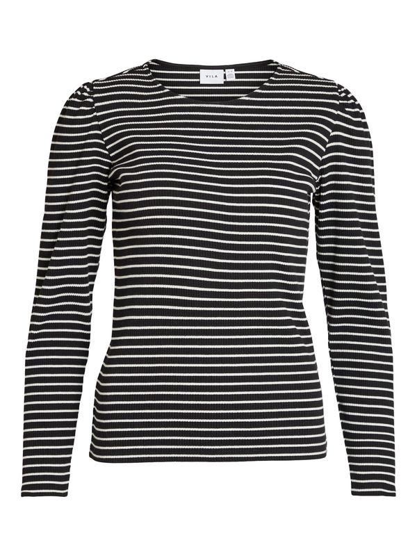 VILA VILA Тениска 'Balu'  черно / бяло