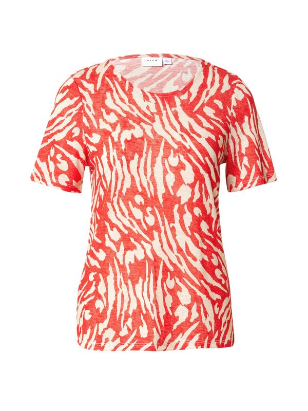 VILA VILA Тениска 'SANJAY'  бежово / огнено червено