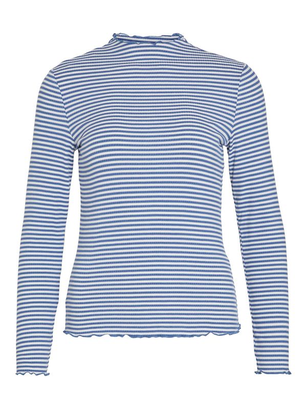 VILA VILA Тениска 'STRIPO'  тъмносиньо / бяло