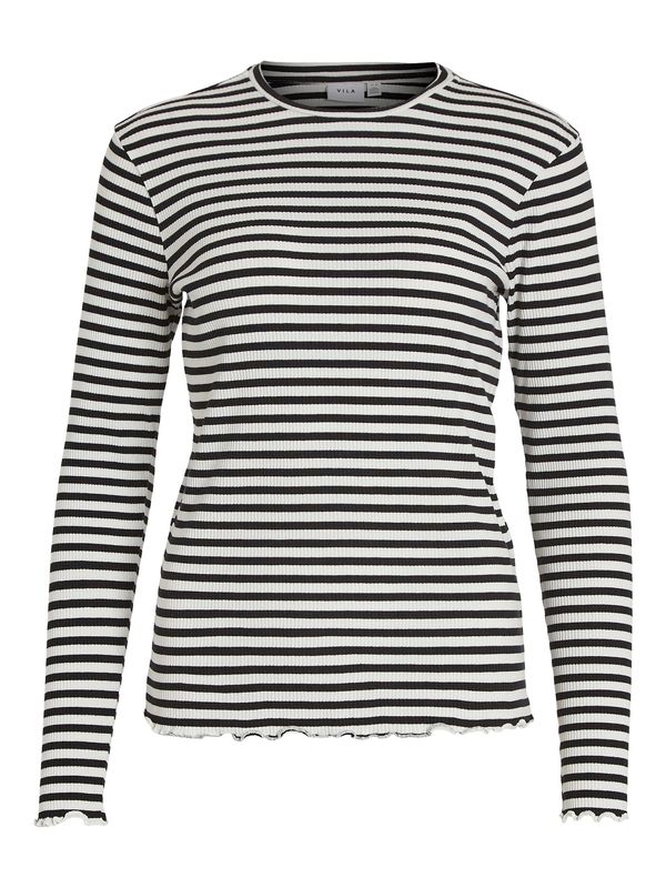 VILA VILA Тениска 'Thessa'  черно / бяло