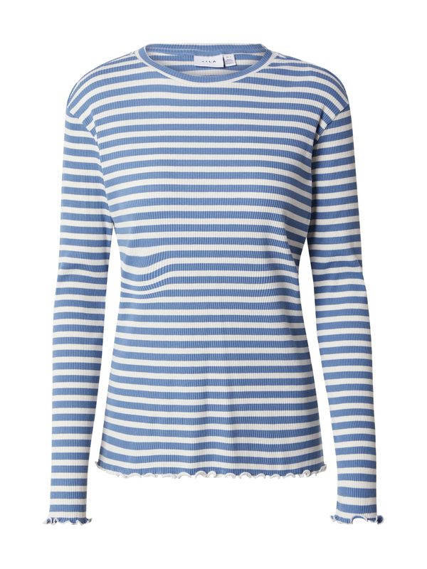 VILA VILA Тениска 'THESSA'  синя тинтява / бяло