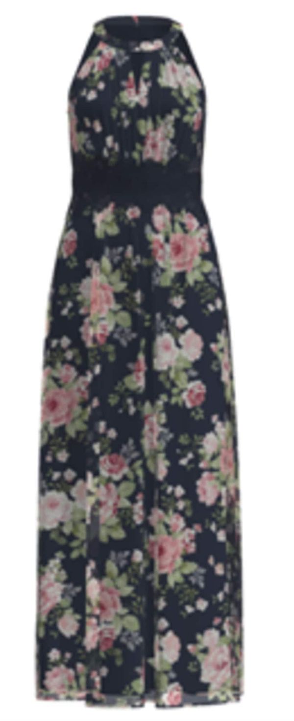 VILA VILA Вечерна рокля 'Milina'  нейви синьо / ябълка / пепел от рози / бяло