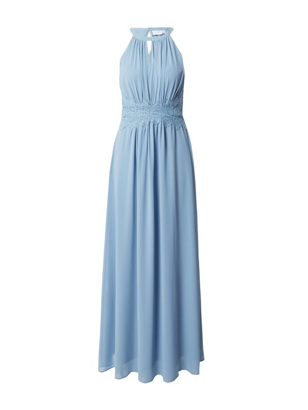 VILA VILA Вечерна рокля  опушено синьо