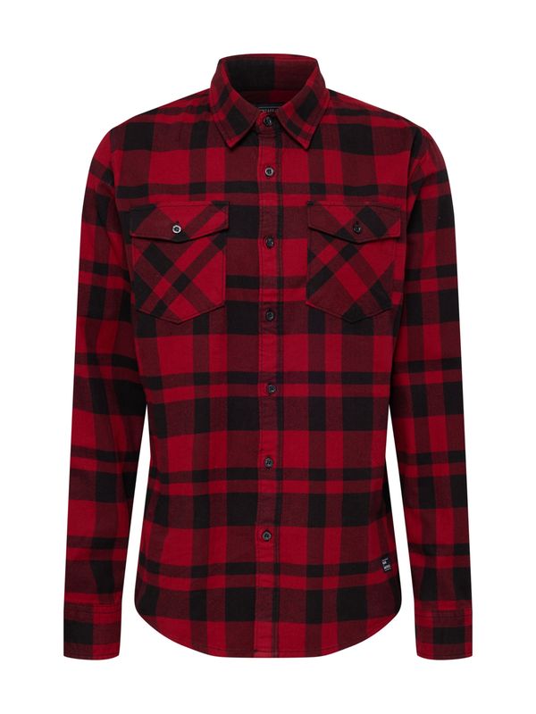 Vintage Industries Vintage Industries Риза 'Austin'  червено / мерло / черно