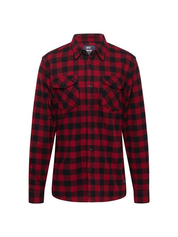 Vintage Industries Vintage Industries Риза 'Harley'  тъмночервено / черно