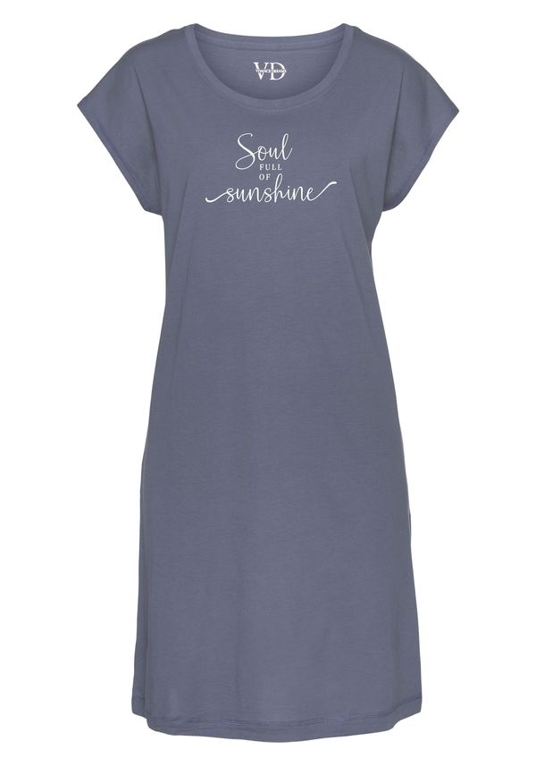 VIVANCE VIVANCE Нощница  опушено синьо / бяло