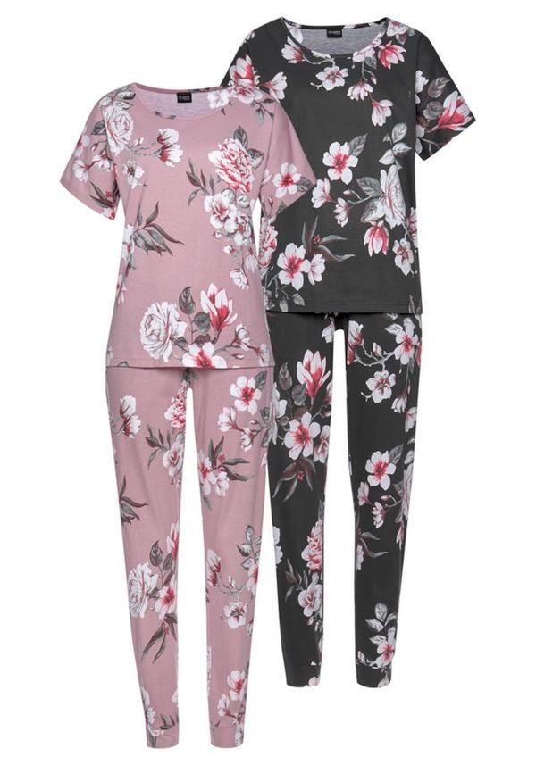 VIVANCE VIVANCE Пижама  антрацитно черно / мента / пепел от рози / бяло