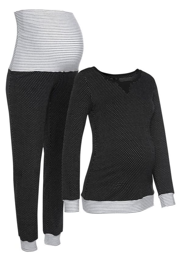 VIVANCE VIVANCE Пижама  черно / бяло