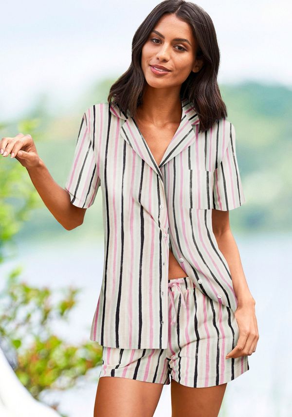 VIVANCE VIVANCE Пижама 'Dreams'  антрацитно черно / зелено / пепел от рози