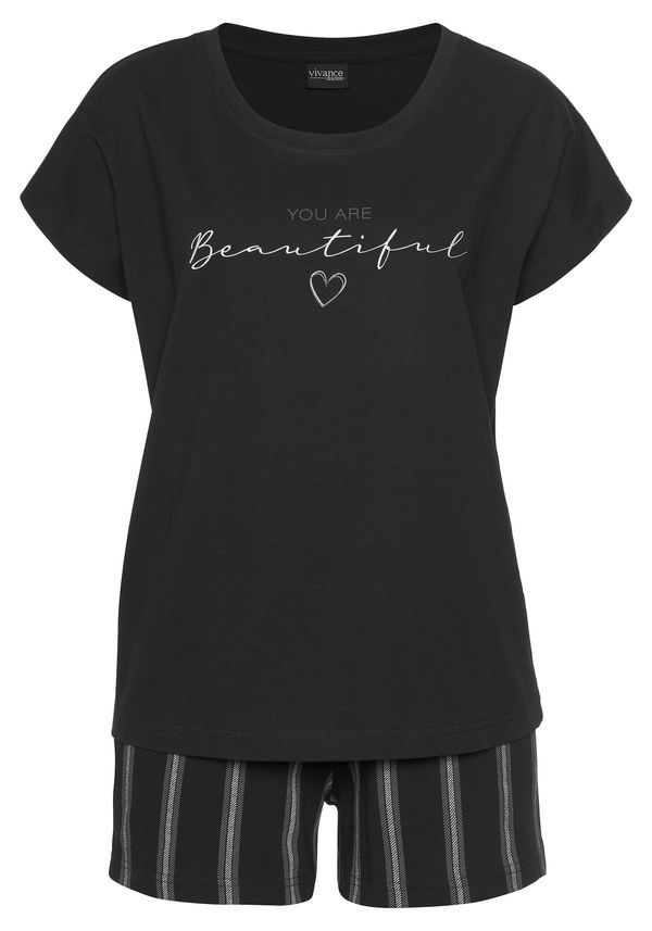 VIVANCE VIVANCE Пижама  сиво / черно