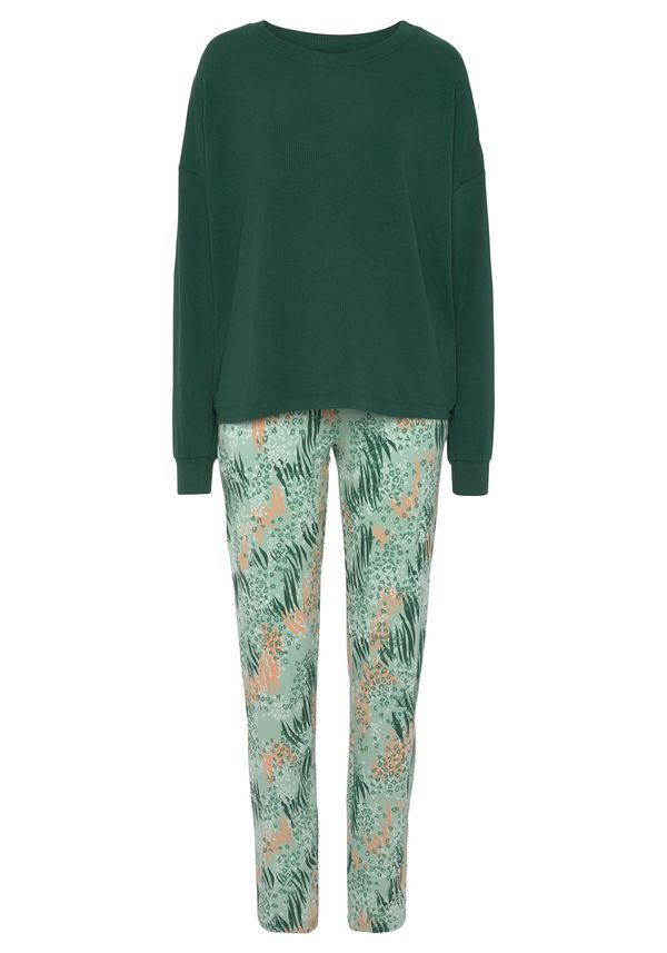 VIVANCE VIVANCE Пижама  светлозелено / тъмнозелено