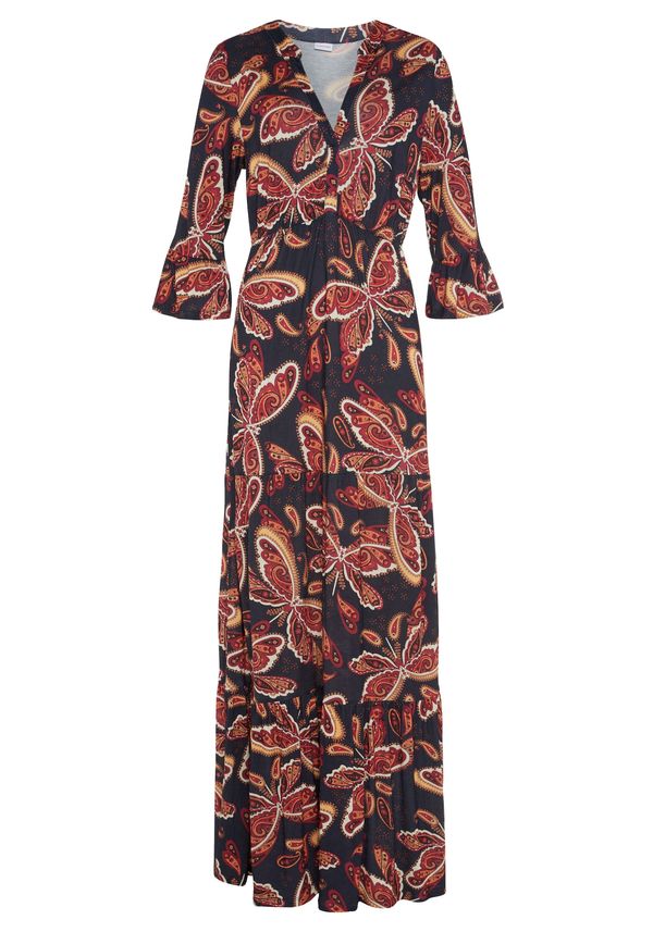 VIVANCE VIVANCE Рокля  нейви синьо / кайсия / черешово червено / бял памук