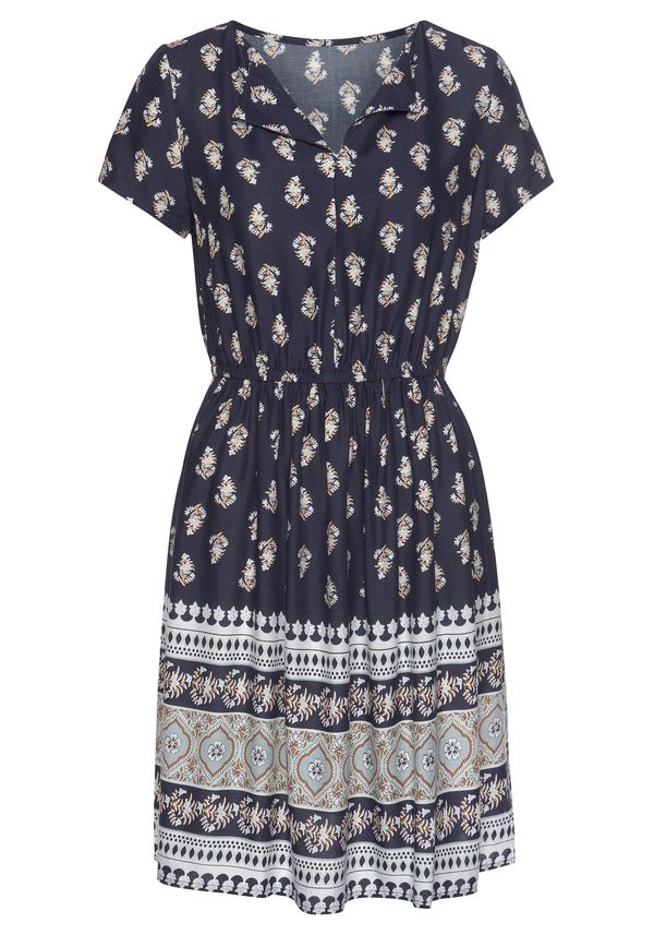 VIVANCE VIVANCE Рокля  нейви синьо / сепия / светлосиво / мръсно бяло