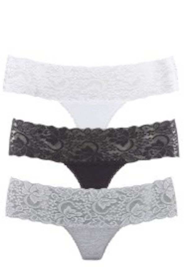 VIVANCE VIVANCE Стринг  сиво / черно / бяло