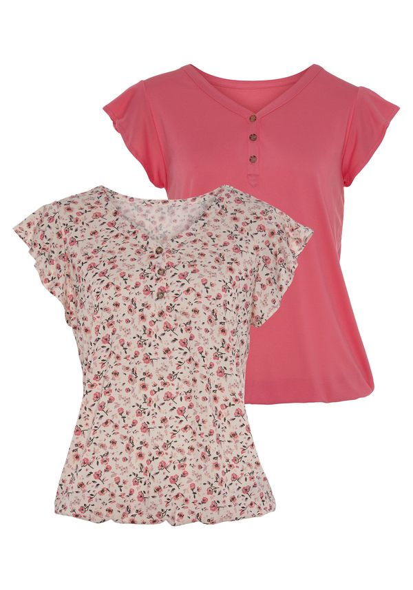 VIVANCE VIVANCE Тениска  бежово / пъстро / розово