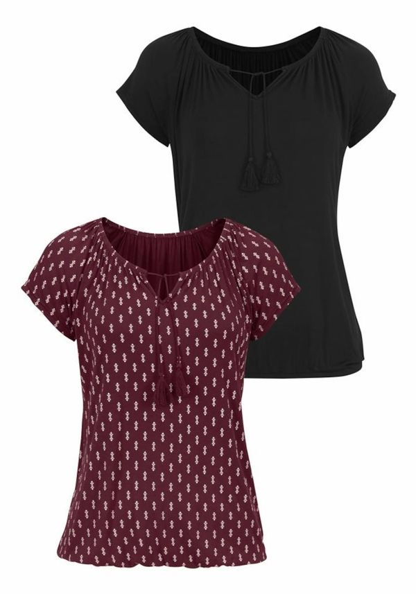 VIVANCE VIVANCE Тениска  бордо / черно