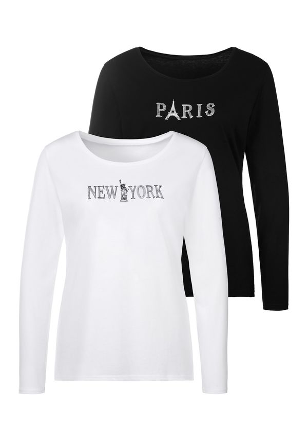 VIVANCE VIVANCE Тениска  черно / бяло