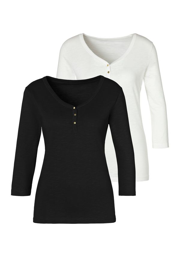 VIVANCE VIVANCE Тениска  черно / бяло