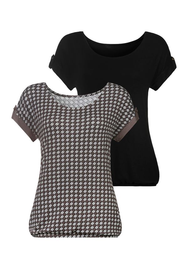 VIVANCE VIVANCE Тениска  таупе сиво / черно