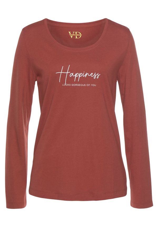 VIVANCE VIVANCE Тениска за спане  алено / бяло