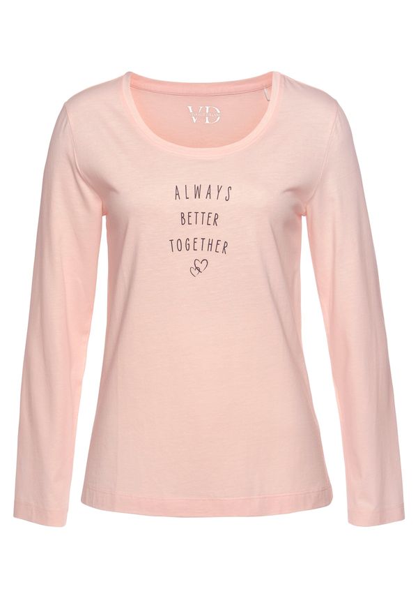 VIVANCE VIVANCE Тениска за спане  бледорозово / тъмнорозово