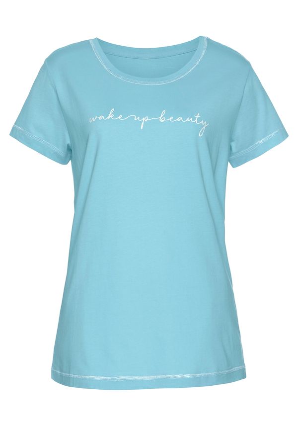 VIVANCE VIVANCE Тениска за спане  светлосиньо / бяло