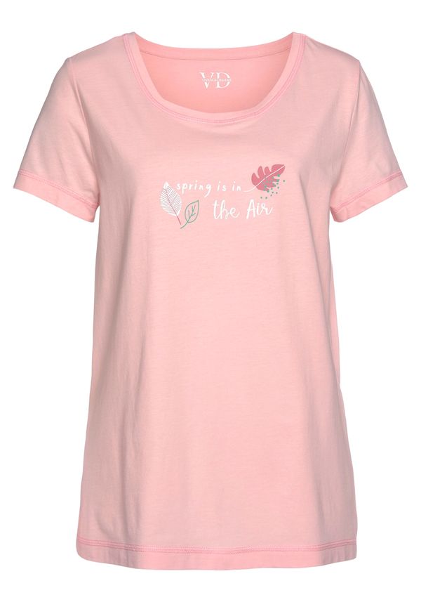 VIVANCE VIVANCE Тениска  зелено / бледорозово / бяло