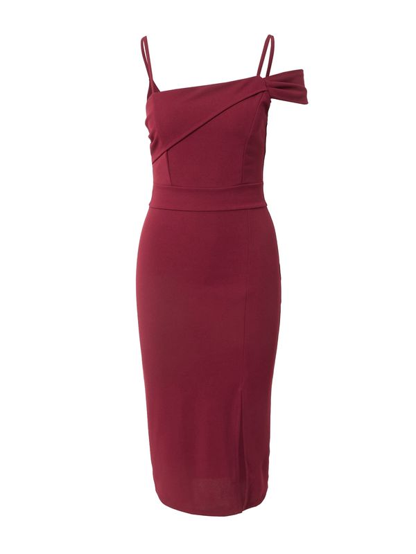 WAL G. WAL G. Рокля с права кройка 'REVRA'  винено червено